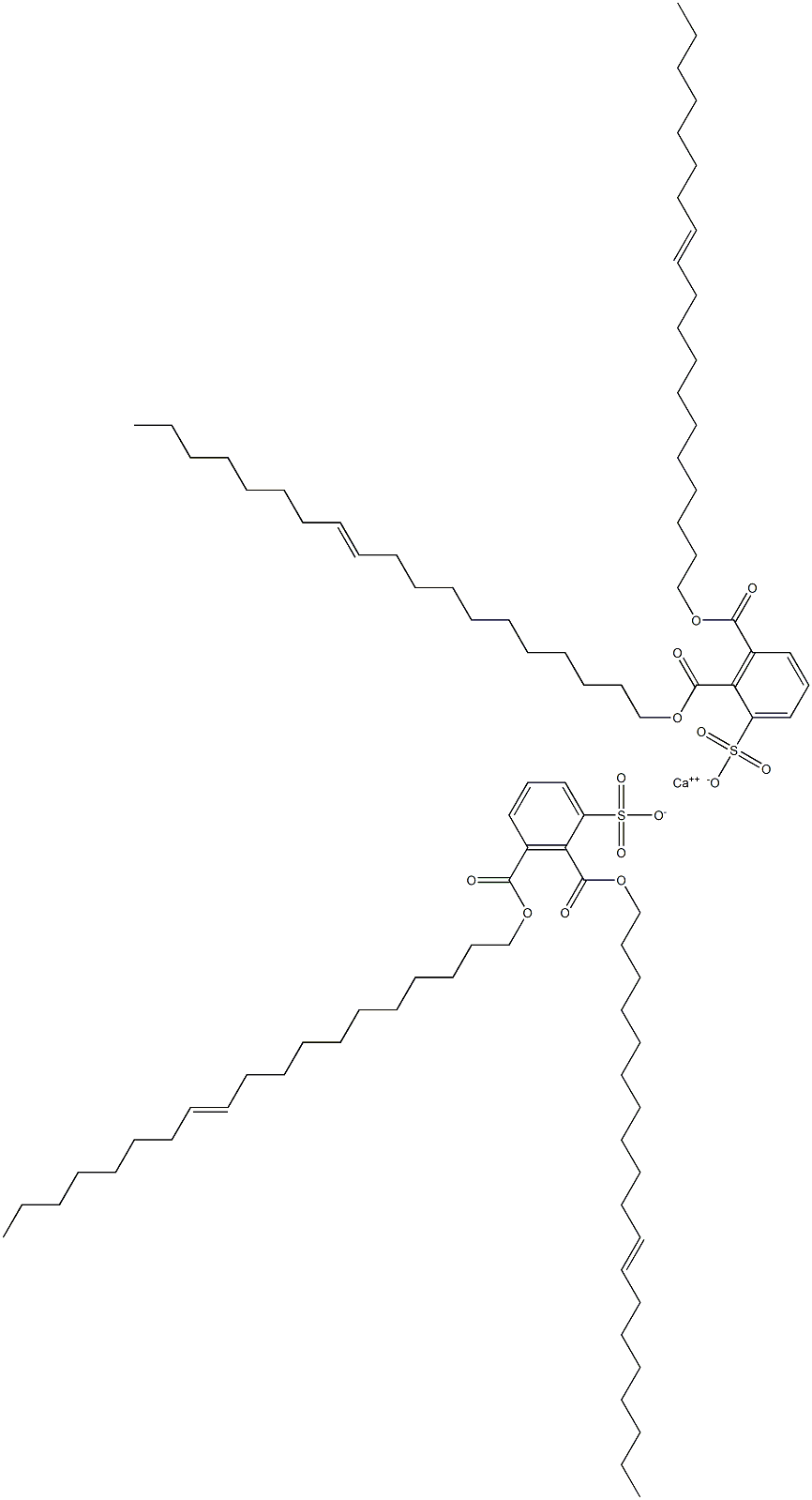 Bis[2,3-di(11-nonadecenyloxycarbonyl)benzenesulfonic acid]calcium salt Structure