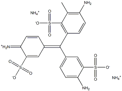 6-[(4-Iminio-3-sulfonato-2,5-cyclohexadien-1-ylidene)(4-amino-3-sulfophenyl)methyl]-3-amino-2-methylbenzenesulfonic acid diammonium salt Struktur