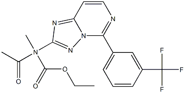 2-(N-Acetyl-N-ethoxycarbonylmethylamino)-5-[3-trifluoromethylphenyl][1,2,4]triazolo[1,5-c]pyrimidine Struktur