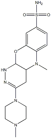 1,4,4a,10a-Tetrahydro-5-methyl-3-(4-methyl-1-piperazinyl)-5H-pyridazino[3,4-b][1,4]benzoxazine-8-sulfonamide Structure
