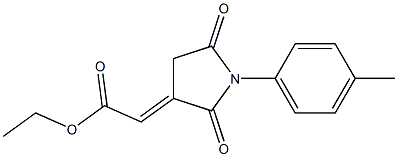 3-[(E)-(エトキシカルボニル)メチレン]-1-(4-メチルフェニル)ピロリジン-2,5-ジオン 化学構造式