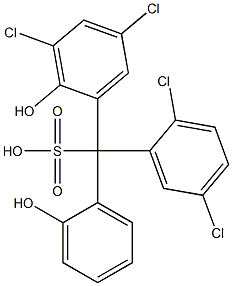 (2,5-ジクロロフェニル)(3,5-ジクロロ-2-ヒドロキシフェニル)(2-ヒドロキシフェニル)メタンスルホン酸 化学構造式