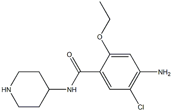 4-アミノ-5-クロロ-2-エトキシ-N-(ピペリジン-4-イル)ベンズアミド 化学構造式