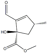 (1R,4R)-2-Formyl-1-hydroxy-4-methyl-2-cyclopentene-1-carboxylic acid methyl ester Structure