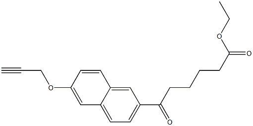 6-オキソ-6-[6-(プロパルギルオキシ)-2-ナフチル]ヘキサン酸エチル 化学構造式