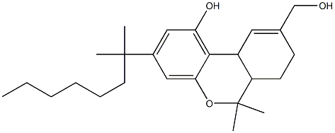 6a,7,8,10a-Tetrahydro-6,6-dimethyl-1-hydroxy-9-(hydroxymethyl)-3-(1,1-dimethylheptyl)-6H-dibenzo[b,d]pyran Struktur