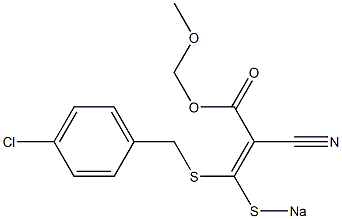 (E)-2-Cyano-3-(4-chlorobenzylthio)-3-sodiothiopropenoic acid methoxymethyl ester Struktur