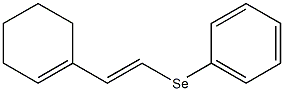 (E)-1-(1-シクロヘキセニル)-2-フェニルセレノエテン 化学構造式
