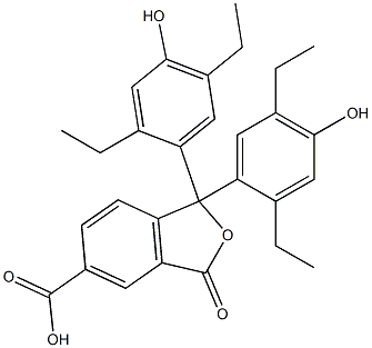 1,1-Bis(2,5-diethyl-4-hydroxyphenyl)-1,3-dihydro-3-oxoisobenzofuran-5-carboxylic acid Structure
