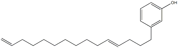 3-(4,14-ペンタデカジエニル)フェノール 化学構造式