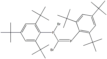 (E)-1,3-Bis[2,4,6-tri(tert-butyl)phenyl]-2,3-dibromo-1,3-diphospha-1-propene Struktur