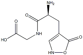 [[(S)-2-アミノ-3-[(2,5-ジヒドロ-5-オキソイソオキサゾール)-4-イル]プロパノイル]アミノ]酢酸 化学構造式