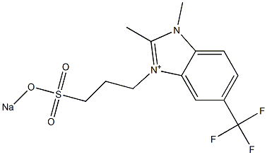 1,2-Dimethyl-3-[3-(sodiosulfo)propyl]-5-trifluoromethyl-1H-benzimidazol-3-ium Struktur