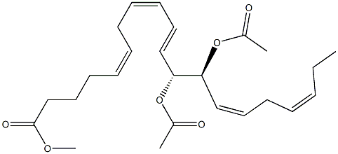 (5Z,8Z,10E,12R,13S,14Z,17Z)-12,13-Diacetoxy-5,8,10,14,17-icosapentaenoic acid methyl ester Structure