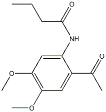 N-(2-Acetyl-4,5-dimethoxyphenyl)butanamide Struktur