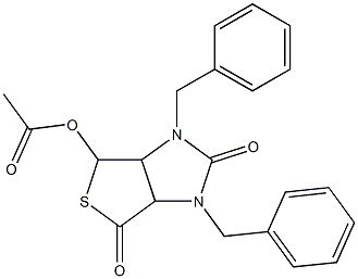 8-アセトキシ-2,4-ジベンジル-7-チア-2,4-ジアザビシクロ[3.3.0]オクタン-3,6-ジオン 化学構造式