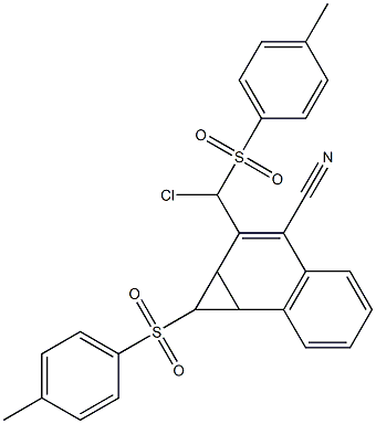 1a,7b-Dihydro-1-(p-tolylsulfonyl)-2-[(p-tolylsulfonyl)chloromethyl]-1H-cyclopropa[a]naphthalene-3-carbonitrile Struktur