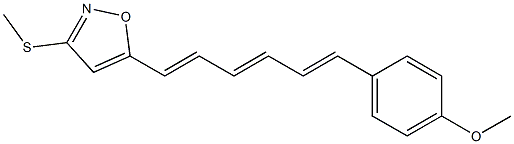 5-[(1E,3E,5E)-6-[4-メトキシフェニル]-1,3,5-ヘキサトリエニル]-3-(メチルチオ)イソオキサゾール 化学構造式