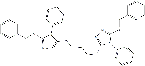 5,5'-(1,5-Pentanediyl)bis[4-(phenyl)-3-benzylthio-4H-1,2,4-triazole] Struktur