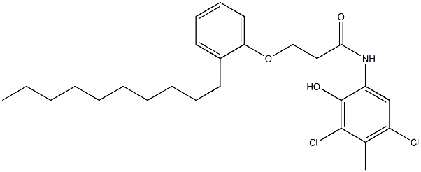 2-[3-(2-デシルフェノキシ)プロパノイルアミノ]-4,6-ジクロロ-5-メチルフェノール 化学構造式