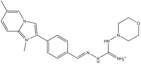 1,6-Dimethyl-2-[4-[2-[iminio(morpholinoamino)methyl]hydrazonomethyl]phenyl]imidazo[1,2-a]pyridin-1-ium Structure