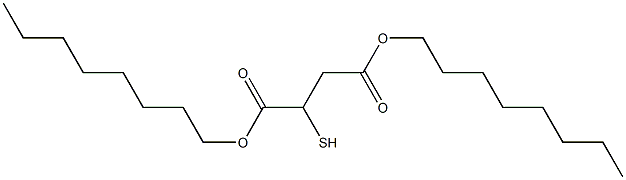2-メルカプトブタン二酸ジオクチル 化学構造式