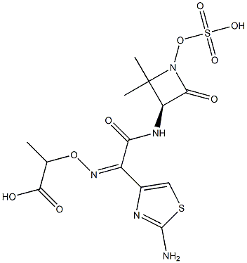 2-[[[(Z)-1-(2-Aminothiazol-4-yl)-2-[[(3S)-2,2-dimethyl-4-oxo-1-(sulfooxy)azetidin-3-yl]amino]-2-oxoethylidene]amino]oxy]propionic acid