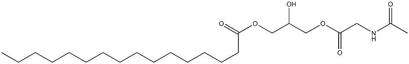 1-[(N-アセチルグリシル)オキシ]-2,3-プロパンジオール3-ヘキサデカノアート 化学構造式