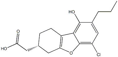2-[(3R)-(6-Chloro-9-hydroxy-8-propyl-1,2,3,4-tetrahydrodibenzofuran)-3-yl]acetic acid Struktur