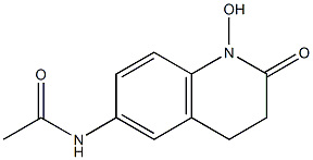 6-アセチルアミノ-1-ヒドロキシ-3,4-ジヒドロキノリン-2(1H)-オン 化学構造式