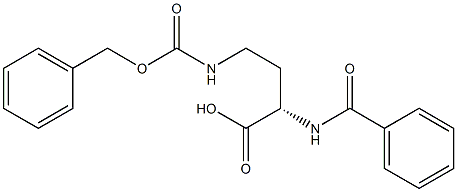 [S,(-)]-2-Benzoylamino-4-(benzyloxycarbonylamino)butyric acid Struktur