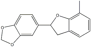 2-(1,3-ベンゾジオキソール-5-イル)-7-メチル-2,3-ジヒドロベンゾフラン 化学構造式