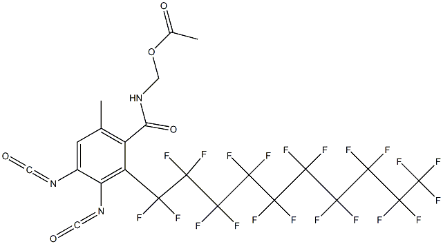 N-(Acetyloxymethyl)-2-(henicosafluorodecyl)-3,4-diisocyanato-6-methylbenzamide Struktur