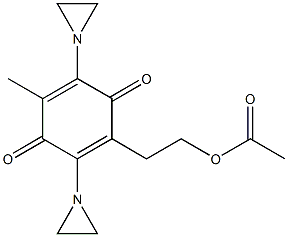 Acetic acid 2-[2,5-bis(1-aziridinyl)-3,6-dioxo-4-methyl-1,4-cyclohexadienyl]ethyl ester Struktur