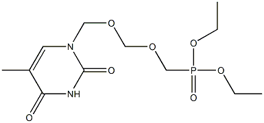[[[(1,2,3,4-Tetrahydro-5-methyl-2,4-dioxopyrimidin)-1-yl]methoxy]methoxy]methylphosphonic acid diethyl ester Struktur