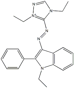 1,4-Diethyl-5-[(1-ethyl-2-phenyl-1H-indol-3-yl)azo]-4H-1,2,4-triazol-1-ium Struktur