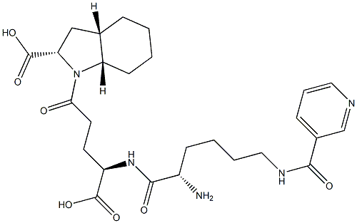 (2S,3aS,7aS)-Octahydro-1-[(4R)-4-[[(2S)-2-amino-6-(3-pyridinylcarbonylamino)hexanoyl]amino]-4-carboxybutyryl]-1H-indole-2-carboxylic acid
