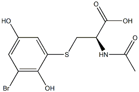 N-Acetyl-S-(3-bromo-2,5-dihydroxyphenyl)-L-cysteine Struktur