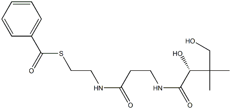 [R,(+)]-2,4-Dihydroxy-N-[2-(2-benzoylthioethyl)carbamoylethyl]-3,3-dimethylbutyramide Structure