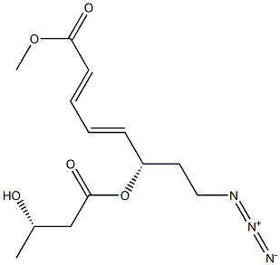 (2E,4E,6S)-8-アジド-6-[[(3S)-3-ヒドロキシブチリル]オキシ]-2,4-オクタジエン酸メチル 化学構造式