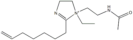 1-[2-(アセチルアミノ)エチル]-1-エチル-2-(6-ヘプテニル)-2-イミダゾリン-1-イウム 化学構造式