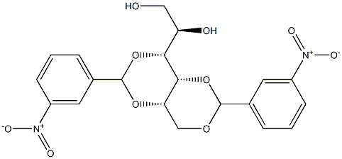1-O,3-O:2-O,4-O-Bis(3-nitrobenzylidene)-D-glucitol,,结构式