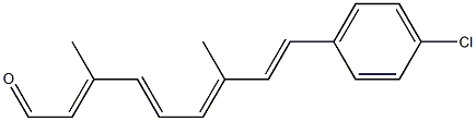 (2E,4E,6E,8E)-3,7-ジメチル-9-(4-クロロフェニル)-2,4,6,8-ノナテトラエン-1-アール 化学構造式