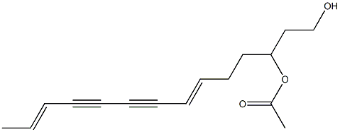Acetic acid (6E,12E)-1-hydroxy-6,12-tetradecadiene-8,10-diyn-3-yl ester Struktur