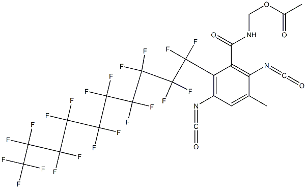 N-(Acetyloxymethyl)-2-(henicosafluorodecyl)-3,6-diisocyanato-5-methylbenzamide Structure