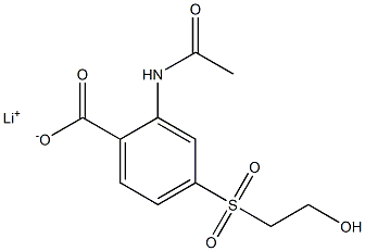 2-(Acetylamino)-4-(2-hydroxyethylsulfonyl)benzenecarboxylic acid lithium salt Struktur