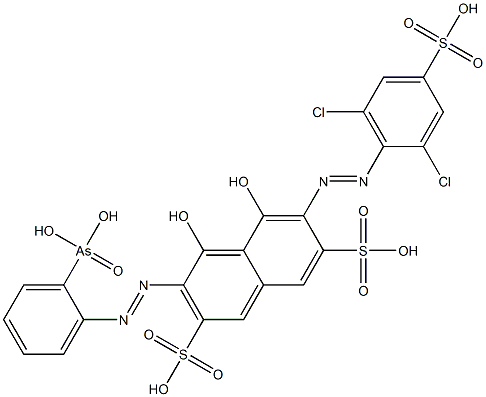 2-[(2-Arsonophenyl)azo]-1,8-dihydroxy-7-(4-sulfo-2,6-dichlorophenylazo)naphthalene-3,6-disulfonic acid 结构式