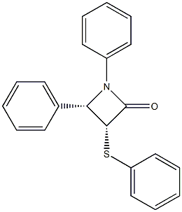 (3R,4S)-4-Phenyl-1-phenyl-3-(phenylthio)azetidin-2-one Struktur