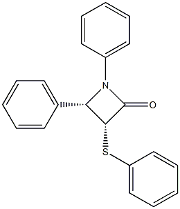 (3R,4S)-4-Phenyl-1-phenyl-3-(phenylthio)azetidin-2-one Structure