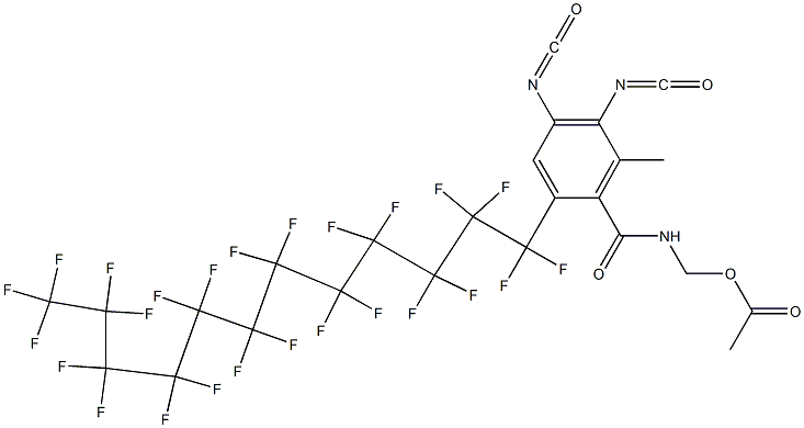 N-(Acetyloxymethyl)-2-(pentacosafluorododecyl)-4,5-diisocyanato-6-methylbenzamide Structure